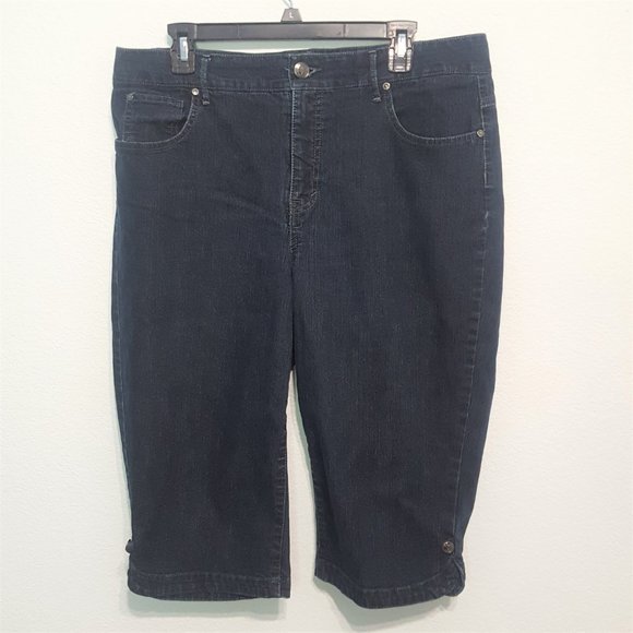 Nine West Jeans Capris High Rise Dark Blue Size 16 - Picture 4 of 8